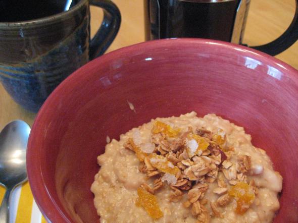 Candied Zest in Granola over Oatmeal