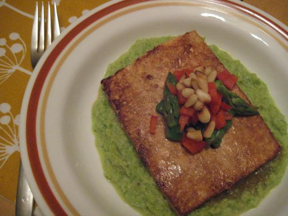 Grilled Tofu with Asparagus Purée || Small World Supper Club