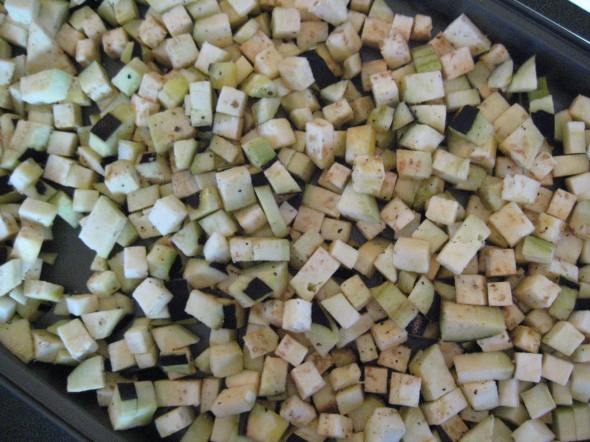 Diced eggplant
