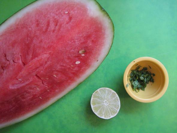 Watermelon Agua Fresca prep