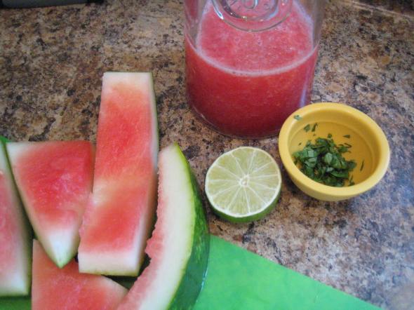 Watermelon Agua Fresca prep