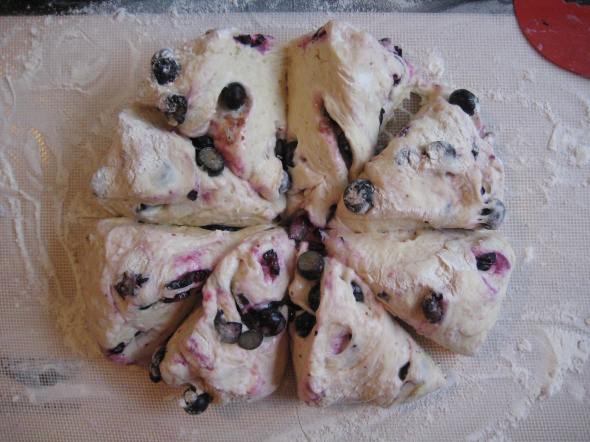 Blueberry Bagel Dough Sections