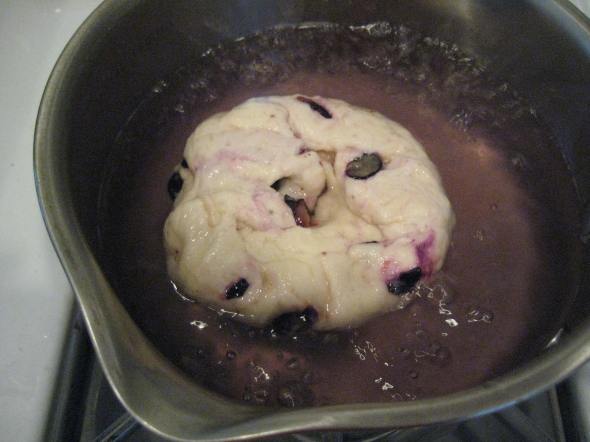 Poached Blueberry Bagel