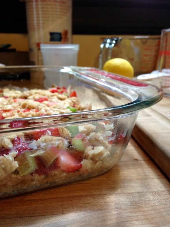 Strawberry & Rhubarb Crisp Bars