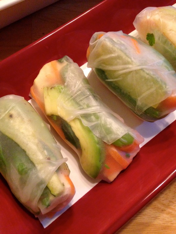 Zucchini, Snap Pea, Tofu Summer Rolls || Small World Supper Club
